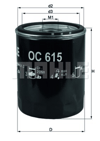 MAHLE OC615 - Yag Filtresi - Ford Ranger/bt50 (un)