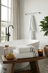 2 Parça Banyo Havlu Seti %100 Pamuk 70x140+50x90 Cm Savana Beyaz