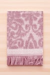 2 Parça Jakarlı Banyo Havlu Takımı %100 Pamuklu 90x150 Cm Arden Pembe