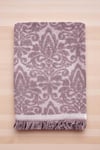 2 Parça Jakarlı Banyo Havlu Takımı %100 Pamuklu 90x150 Cm Arden Mor