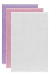 3 lü Düz Renk El Yüz Havlu Seti %100 Pamuklu 50x90 Cm Mor-Pembe-Beyaz