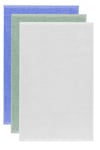 3 lü Düz Renk El Yüz Havlu Seti %100 Pamuklu 50x90 Cm Mavi-Yeşil-Beyaz
