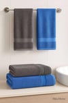 4 Parça Banyo Havlu Takımı %100 Pamuklu Dry Antrasit Mavi