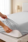Çift Kişilik Düz Penye  %100 Pamuklu Lastikli Çarşaf 180X200 Newsheet Gri