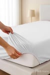 Çift Kişilik Düz Penye %100 Pamuklu Lastikli Çarşaf 160X200 Newsheet Beyaz