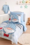 Dijital Baskılı 3d Pamuklu Yenidoğan Bebek Nevresim Takımı Cute Gnome Blue