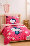 Dijital Baskılı 3d Pamuklu Yenidoğan Bebek Nevresim Takımı Cute Bee Pink
