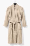 Kimono Yaka Unisex Pamuklu Tek Kişilik Bornoz Bej
