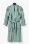 Kimono Yaka Unisex Pamuklu Tek Kişilik Bornoz  Yeşil