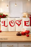 Love Nakışlı 4lü Mutfak Havlusu Seti  30x50 cm