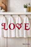 Love Nakışlı 4lü Mutfak Havlusu Seti  30x50 cm