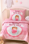 Yenidoğan Kız Bebek Nevresim Takımı %100 Pamuklu Sweet Baby Girl