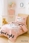Yenidoğan Kız Bebek Nevresim Takımı %100 Pamuklu Good Night
