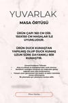 Yuvarlak Gül Desenli Duck Kumaş Masa Örtüsü 150x150 Cm