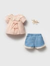 Yaka Fırfırlı Bluz Dntl Shortlu Takım