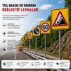 Asfalt Yapımı Yolda Çalışma Var Levhası 90x90 cm