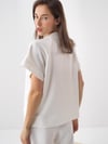 Beyaz Modal Karışımlı Oversize Bluz