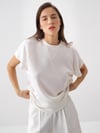 Beyaz Modal Karışımlı Oversize Bluz