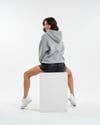 Kapşonlu Oversize PonPon Bağcıklı Sweatshirt Gri