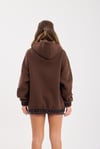 Kapşonlu Oversize Sweatshirt Kahverengi