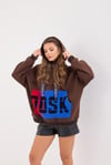 Kapşonlu Oversize Sweatshirt Kahverengi