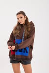 Kapşonlu Oversize Sweatshirt Kahverengi