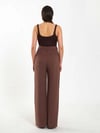 Kolsuz Açık Yaka Bodysuit Kahverengi