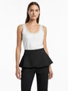 LUXURY EDIT Beyaz Pamuk Dokulu Regular Fit Atlet