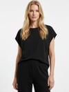 LUXURY EDIT Siyah Pamuk Dokulu Oversize Bluz