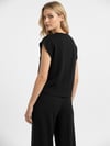 LUXURY EDIT Siyah Pamuk Dokulu Oversize Bluz