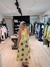 Puantiye Desenli Poplin Etek Sarı