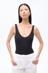 V Yaka Basic Bodysuit Siyah