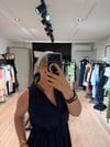 Yakası Detaylı Beli Büzgülü Lacivert Elbise
