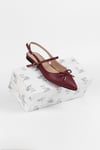 Extra Shoes İstanbul Bordo Cilt Kemer Detay Ve Fiyonk Detaylı Kadın Babet