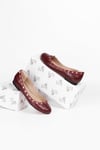 Extra Shoes İstanbul Bordo Kroko Cilt Kepsün Detaylı Günlük Kadın Babet