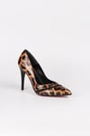 Extra Shoes İstanbul Kadın Leopar Rugan Desenli Fele Detaylı Aynalı Jurdan Stiletto
