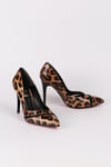 Extra Shoes İstanbul Kadın Leopar Rugan Desenli Fele Detaylı Aynalı Jurdan Stiletto