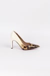 Extra Shoes İstanbul Kadın Ombre Leopar Desenli Bej Rugan Aynalı Jurdan Stiletto