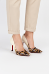 Extra Shoes İstanbul Kadın Ombre Leopar Desenli Bej Rugan Aynalı Jurdan Stiletto