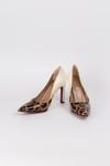 Extra Shoes İstanbul Kadın Ombre Leopar Desenli Bej Rugan Aynalı Jurdan Stiletto
