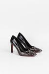 Extra Shoes İstanbul Kadın Ombre Piton Desenli Siyah Rugan Aynalı Jurdan Stiletto