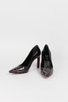 Extra Shoes İstanbul Kadın Ombre Piton Desenli Siyah Rugan Aynalı Jurdan Stiletto