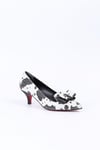 Extra Shoes İstanbul Kadın Siyah Cow desenli Stiletto Fiyonk Detaylı Topuklu Ayakkabı