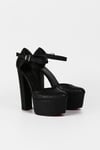 Extra Shoes İstanbul Kadın Siyah Kroko Cilt Platform Bant detaylı Stiletto