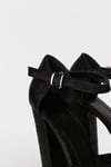 Extra Shoes İstanbul Kadın Siyah Kroko Cilt Platform Bant detaylı Stiletto