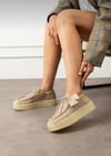 Extra Shoes İstanbul Loafer Bej Süet Görünümlü Platform Ayakkabı Hem Şık hem Rahat