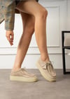 Extra Shoes İstanbul Loafer Bej Süet Görünümlü Platform Ayakkabı Hem Şık hem Rahat