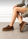 Extra Shoes İstanbul Loafer Kahverengi Süet Görünümlü Platform Ayakkabı Hem Şık hem Rahat