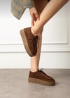 Extra Shoes İstanbul Loafer Kahverengi Süet Görünümlü Platform Ayakkabı Hem Şık hem Rahat