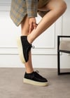 Extra Shoes İstanbul Loafer Siyah Süet Görünümlü Platform Ayakkabı Hem Şık hem Rahat